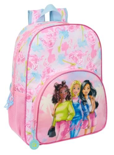 Safta BARBIE PAINTERLY - Plecak szkolny dla dzieci, plecak dziecięcy, plecak dziecięcy, odpowiedni do wózka, idealny dla dzieci w wieku szkolnym, wygodny i wszechstronny, jakość i wytrzymałość, 33 x