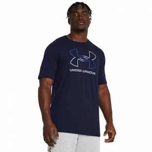 Męski t-shirt z nadrukiem Under Armour UA Foundation Short Sleeve - granatowy - UNDER ARMOUR - Koszulki sportowe męskie - miniaturka - grafika 1