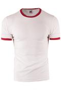 Koszulki męskie - koszulka  Rolly 010 - biała/czerwona - Risardi - miniaturka - grafika 1