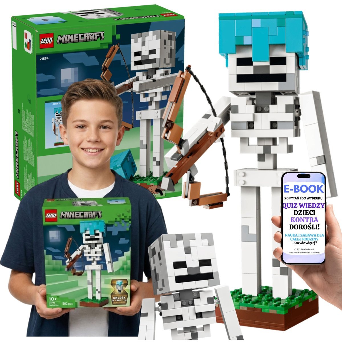 LEGO Minecraft Szkielet z Łukiem i Hełmem (21594) + E-BOOK-2