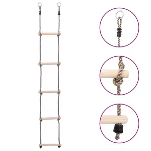VidaXL Lumarko Drabinka 5-stopniowa, 210 cm, lite drewno sosnowe 93150 - Chodziki - miniaturka - grafika 1