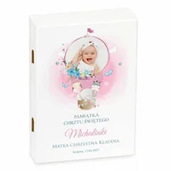 Pamiątka Chrztu Świętego - Sztućce dla dzieci zestaw w drewnianym etui z nadrukiem - miniaturka - grafika 1