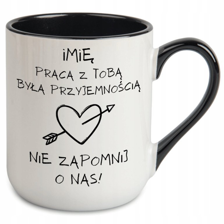 KUBEK NA POŻEGNANIE ODEJŚCIE KOLEŻANKI KOLEGI Z PRACY Z IMIENIEM NAPISEM