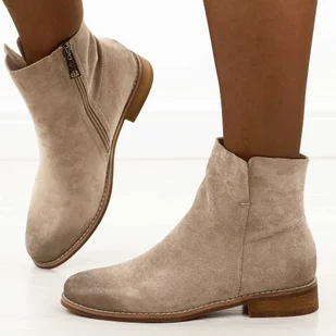 Khaki zamszowe botki damskie Vinceza 39961 - Botki damskie - miniaturka - grafika 1