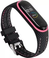 Akcesoria do smartwatchy - Pasek Beline Sport do Xiaomi Mi Band 5/6 Czarno-różowy (5905359814290) - miniaturka - grafika 1