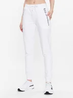 Spodnie sportowe damskie - EA7 Emporio Armani Spodnie dresowe 3RTP65 TJCQZ 0102 Biały Regular Fit - miniaturka - grafika 1