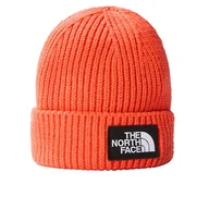 Czapki i chusty sportowe męskie - Czapka The North Face Logo Box Beanie 0A3FJXLV31 - pomarańczowa - miniaturka - grafika 1