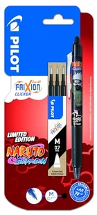 PILOT x NARUTO - Zestaw 1 FriXion Ball Clicker + 1 zestaw 3 wkładów - długopis wymazywalny i chowany - limitowana edycja Naruto Shipudden - Długopis kulkowy - Czarny - Średnia końcówka - Długopisy - miniaturka - grafika 1