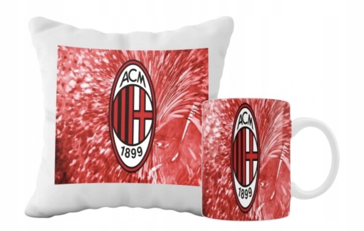 ZESTAW PODUSZKA + KUBEK Prezent AC MILAN ROSSONERI + IMIĘ 41