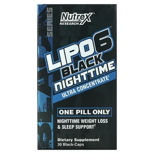 Nutrex Lipo 6 Black Nighttime Ultra Concentrate 30 kaps. - Spalacze tłuszczu - miniaturka - grafika 1