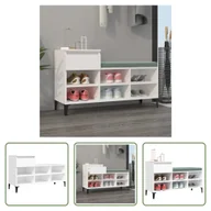 Szafki na buty - The Living Store Stojak na buty Biały 102x36x60 cm Materiał drewnopochodny - miniaturka - grafika 1