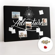 Tablice i flipcharty - Organizer na ścianę XXL, Tablica Korkowa 120x80 cm - Przygoda + Pinezki - miniaturka - grafika 1