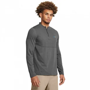 Męski longsleeve treningowy Under Armour UA Rush Seamless 1/4 Zip - szary - UNDER ARMOUR - Koszulki sportowe męskie - miniaturka - grafika 1