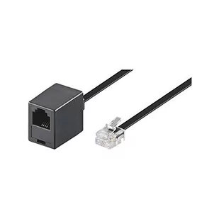 Goobay R ohne Kennzeichnung TEL 6P4C/RJ11 1000V BLACK VERL. 10m 4040849682575 - Kable miedziane - miniaturka - grafika 1