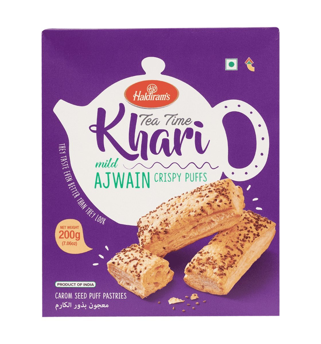 Ciastka listkowe Haldiram's Khari Ajwain 200g - chrupiące z ajwain