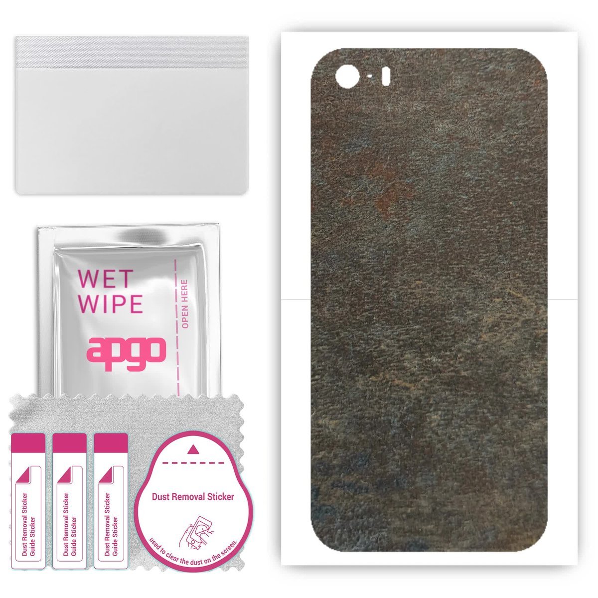 Folia naklejka skórka strukturalna na TYŁ do Apple iPhone 5 - Kamień Księżycowy - apgo SKINS