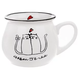 Kubek ceramiczny z uchem koty kotki do picia kawy herbaty 300 ml kod: O-128841    - Kubki - miniaturka - grafika 1