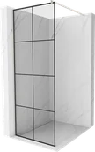 Ścianki i drzwi prysznicowe - Mexen Kioto ścianka prysznicowa Walk-in 90 x 200 cm, czarny wzór 8 mm, nikiel szczotkowany - 800-090-101-97-77 - miniaturka - grafika 1