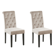 Krzesła - Zestaw 2 krzeseł do jadalni z kołatką welurowy beżowoszary VELVA II - miniaturka - grafika 1