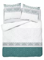 Pościel - Pościel flanelowa 160x200 Ornamenty szaro zielona 4148 - miniaturka - grafika 1