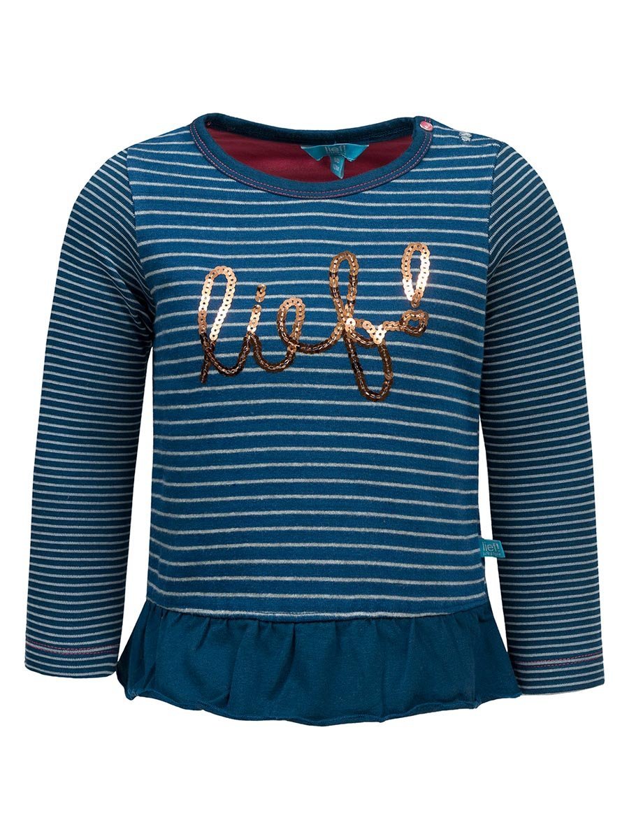 Granatowa dziewczęca bluzka z długim rękawem Lief r.68