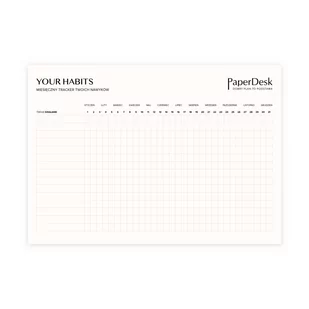 Miesięczny Tracker Nawyków – Planner W Wersji Do Wpisywania - Planery - miniaturka - grafika 1