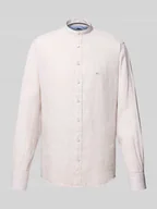 Koszule męskie - Koszula lniana o kroju slim fit ze stójką - miniaturka - grafika 1