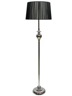 Czarna lampa stojąca z dekoracyjną stalową podstawą - 3X V165 Asko - Lampy stojące - miniaturka - grafika 1