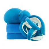 Koce i narzuty dla dzieci - MASKOTKA OŚMIORNICA 3W1 Z KOCEM I PODUSZKĄ – PLUSZAK NIEBIESKI 35 CM + KOC 160x100 CM - miniaturka - grafika 1