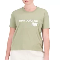 Koszulki sportowe damskie - Koszulka New Balance WT03805OLF - zielona - miniaturka - grafika 1
