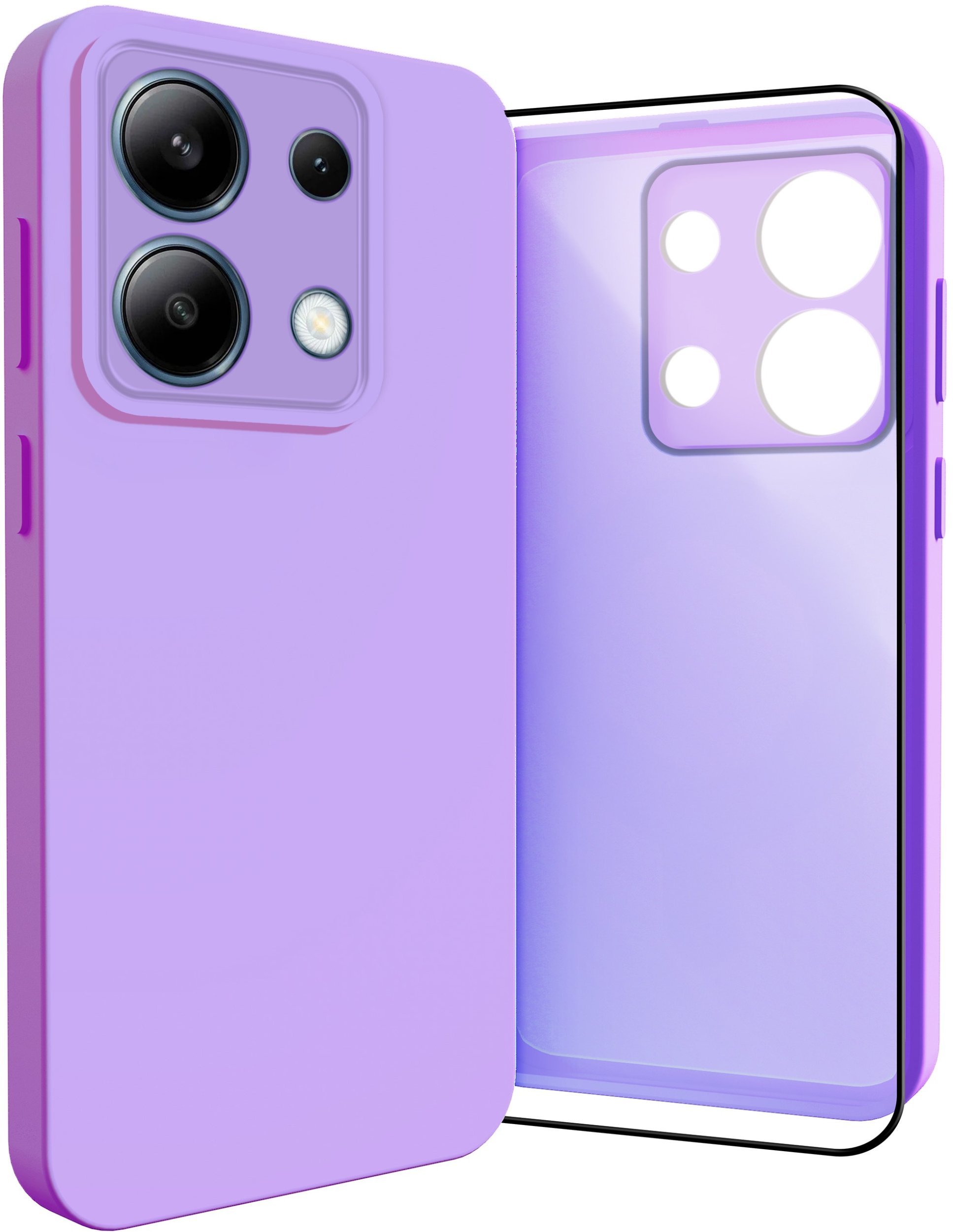 Etui do Xiaomi Redmi Note 13 4G Osłona Kamery, Fioletowe, Plecki Szkło