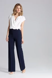 Eleganckie spodnie w kant (Granatowy, XL) - Spodnie damskie - miniaturka - grafika 1