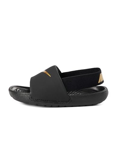 Nike Buty chłopięce Kawa Slide (Td), Negro metaliczne złoto - 25 EU