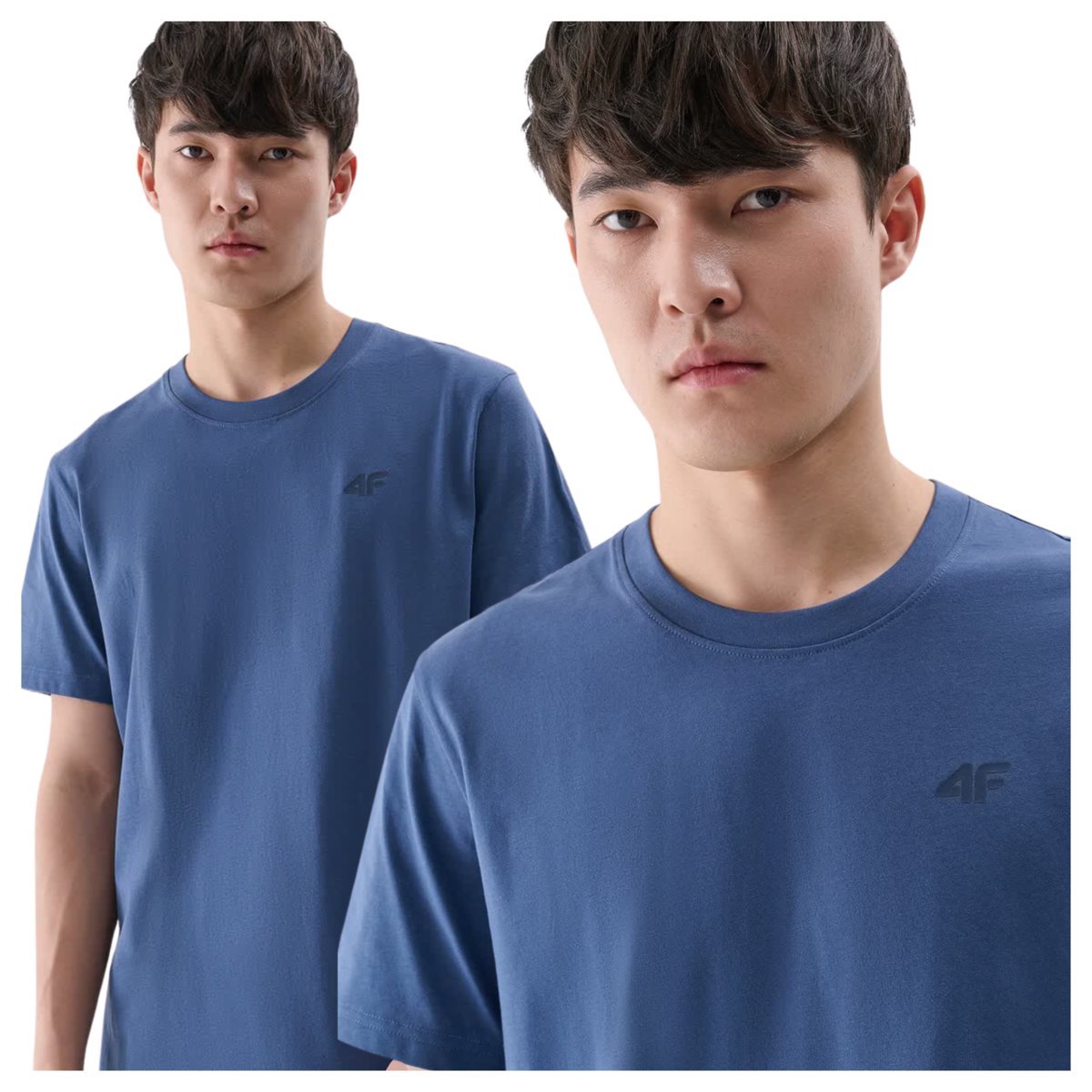 Koszulka męska bawełniana 4F 4FWMM00TTSHM2256-32S Niebieski Roz. 3XL