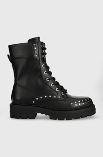 Guess workery FL7OBT ELE10 damskie kolor czarny na płaskim obcasie OBETTE - Botki damskie - miniaturka - grafika 1
