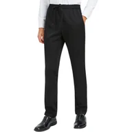 Spodnie męskie - Męskie Spodnie Garniturowe Chino Materiałowe Casualowe Regular Fit Czarne S - miniaturka - grafika 1