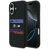 Etui i futerały do telefonów - Etui BMW M Silicon Horizontal Line MagSafe do Apple iPhone 17 Czarny - miniaturka - grafika 1