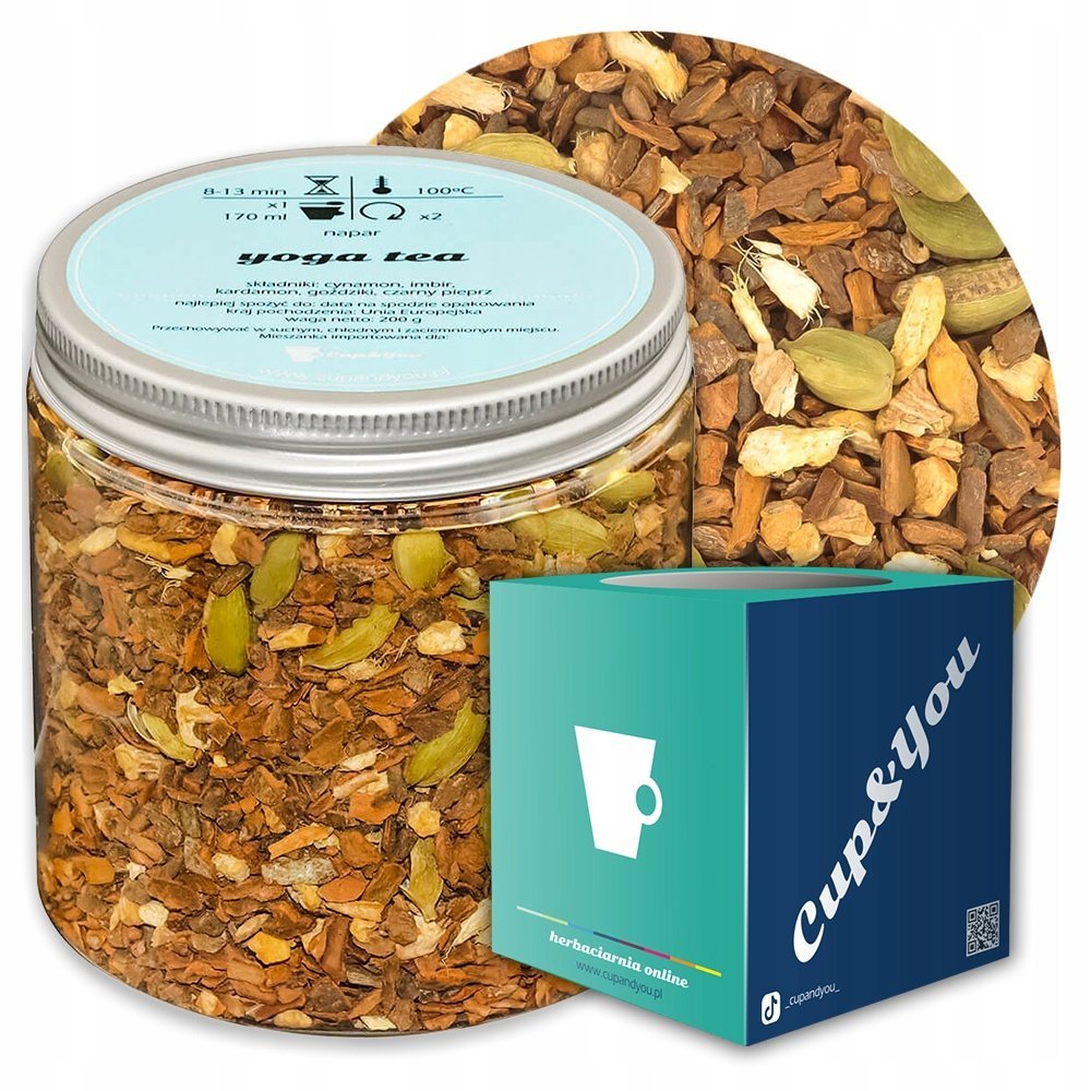 Herbata ziołowa YOGA TEA o smaku rozgrzewającej mieszanki przypraw PREMIUM - herbata liściasta sypana mieszanka napar susz - gotowa na prezent upomi..