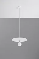 Lampy sufitowe - Sollux Lighting LAMPA wisząca SL0852 metalowa OPRAWA loftowy ZWIS dysk biały SL852 - miniaturka - grafika 1