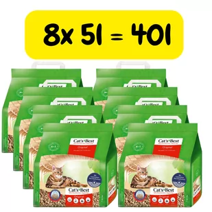 JRS Cats Best Eko Plus - Żwirek Drewniany Zbrylający 8x5l = 40l - Żwirek dla kotów - miniaturka - grafika 1
