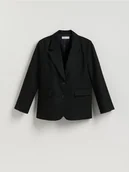 Marynarki i żakiety damskie - Reserved - Marynarka z połyskującą nicią - czarny - miniaturka - grafika 1