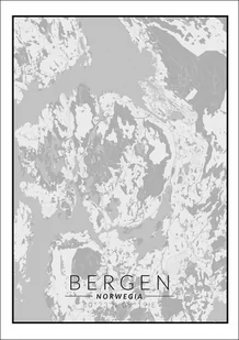 Galeria Plakatu, Bergen mapa czarno biała, 42x59,4 cm - Plakaty - miniaturka - grafika 1