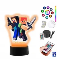 Lampy pozostałe - Lampka na biurko UV Minecraft Pixele LED PLEXIDO - miniaturka - grafika 1