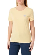 Koszulki i topy damskie - ONLY Onlkita S/S Logo Top Noos T-shirt damski, Straw/nadruk: srebrne błyszczące serce, M - miniaturka - grafika 1