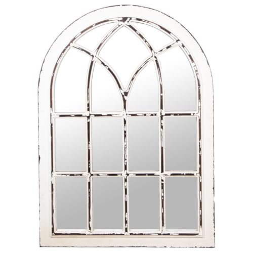 Alexandra House Living Wytarte metalowe białe lustro ścienne 7 x 103 x 76 cm