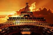 Fototapety - Nice Wall Wieża Eiffel, zachód słońca - fototapeta FS0564 - miniaturka - grafika 1