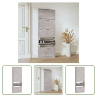 Szafki na buty - The Living Store szafka na buty beton szara 59x17x169 cm materiał drewnopochodny - miniaturka - grafika 1
