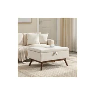 Ławy i stoliki kawowe - Wielofunkcyjny stolik kawowy w stylu Mid-Century Modern, ręcznie robiona ławka ze schowkiem, miejscem do przechowywania i mechanizmem zabezpieczającym - miniaturka - grafika 1