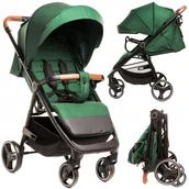 Wózki dziecięce - LEKKI WÓZEK SPACEROWY DZIECIĘCY SPACERÓWKA 3x REGULACJA DUŻE KOŁA SKŁADANY + AKCESORIA 0-22KG - miniaturka - grafika 1
