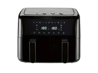 Frytkownice - SILVERCREST Podwójna frytkownica beztłuszczowa Air Fryer retro 2600 W 2 × 435 l czarna - miniaturka - grafika 1